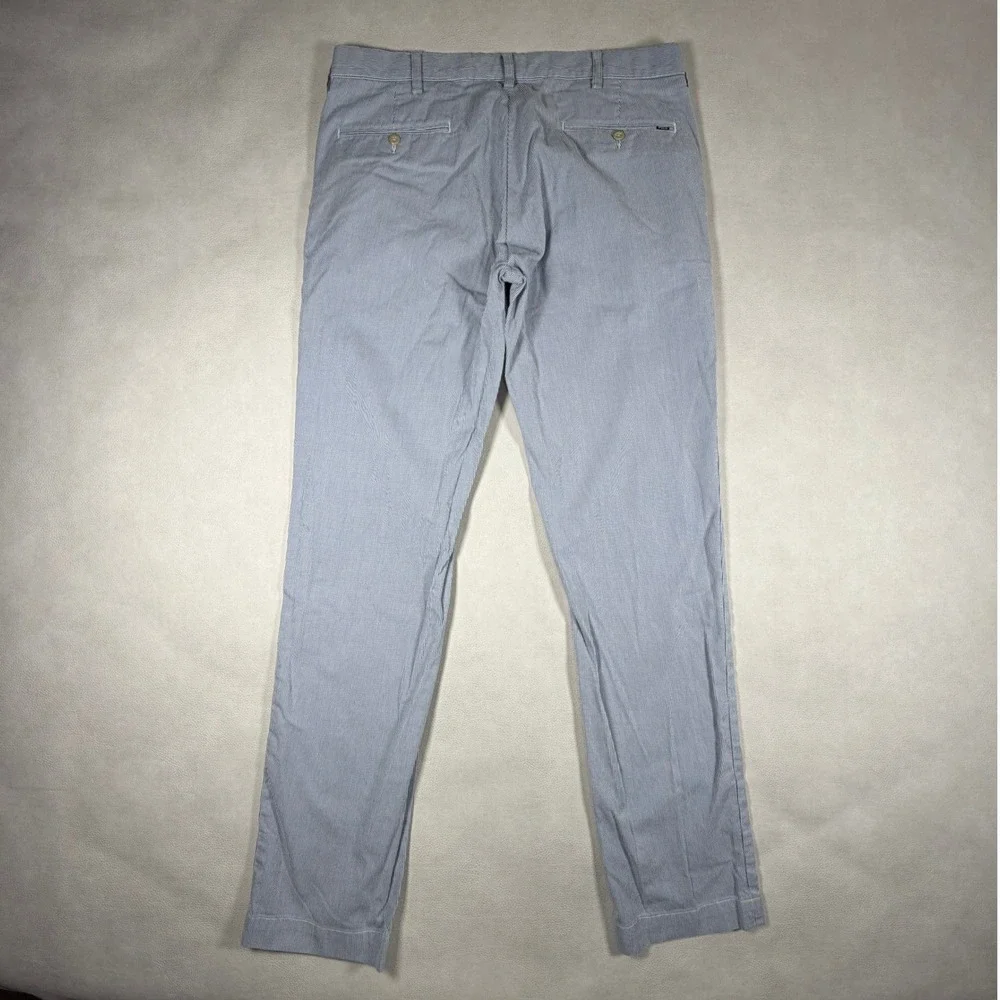 Polo Ralph Lauren Mens 34x34 Slim Fit Striped Chino Pants Blue White - Picture 11 of 11